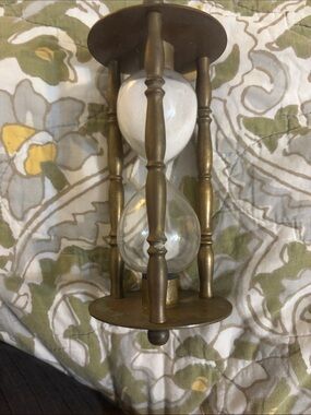 Brass Finish Hourglass Sand Timer - Decorative Home Accent
